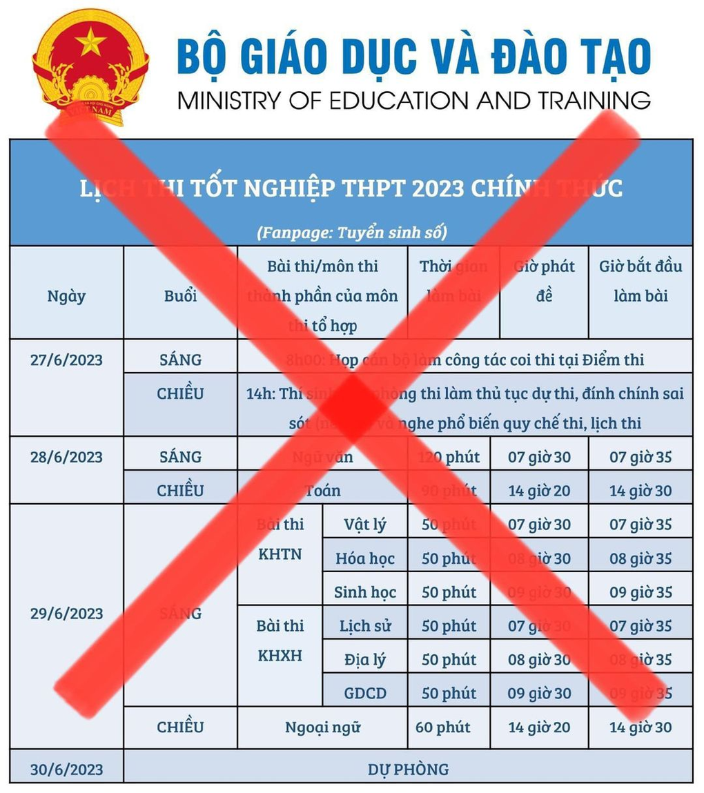 Cảnh báo mạo danh Bộ Giáo dục Đào tạo công bố lịch thi - 1 Cảnh báo mạo danh Bộ Giáo dục Đào tạo công bố lịch thi - 1