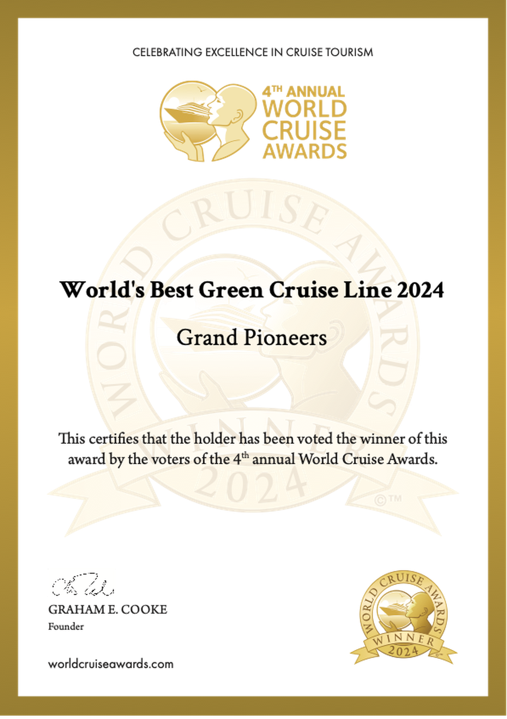 Grand Pioneers đạt giải thưởng Hãng du thuyền xanh tốt nhất thế giới 2024 - 1 Grand Pioneers đạt giải thưởng Hãng du thuyền xanh tốt nhất thế giới 2024 - 1