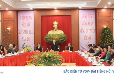 Tổng Bí thư Nguyễn Phú Trọng tiếp kiều bào đón Xuân quê hương 2018