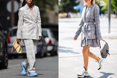 Mặc đồ công sở với giày sneakers thế nào để trông sành điệu, cá tính?