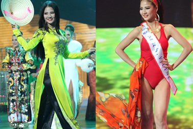 Hình ảnh Trần Thị Quỳnh trong đêm chung kết Hoa hậu Quý bà Thế giới