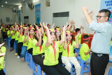 500 em nhỏ tham gia trại hè thiếu nhi ngành điện miền Nam 2024