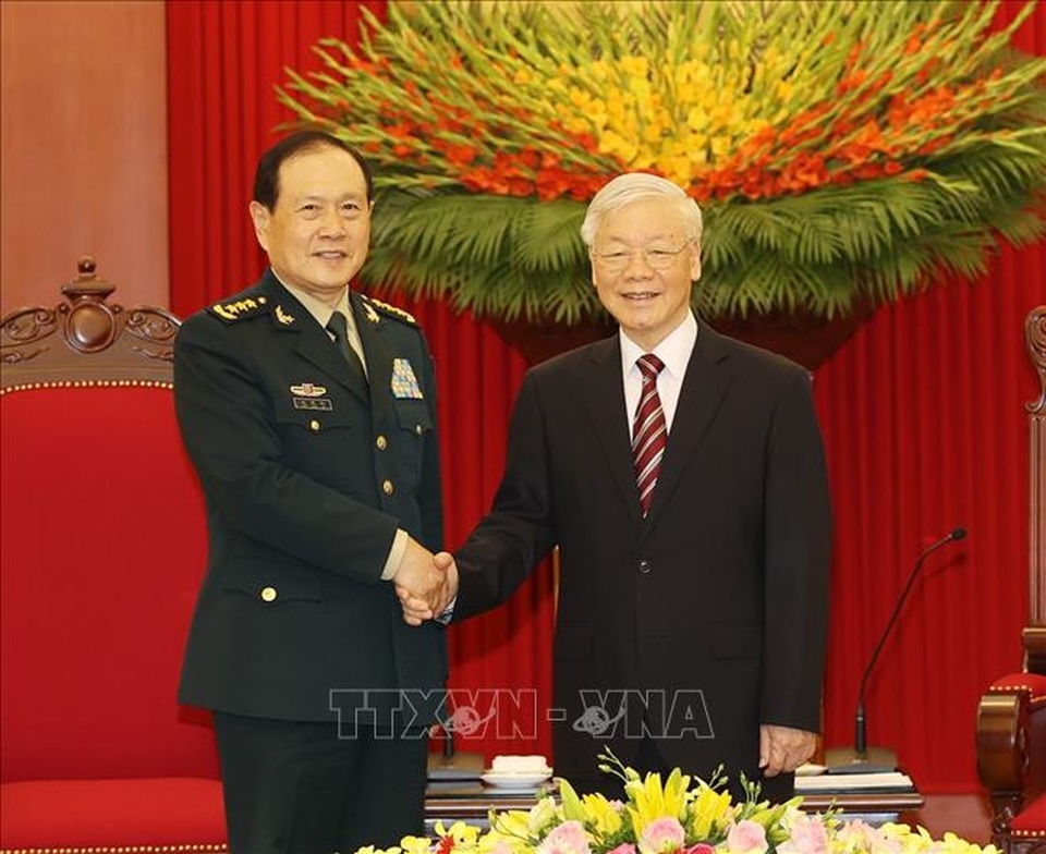 Tổng Bí thư Nguyễn Phú Trọng tiếp Bộ trưởng Bộ Quốc phòng Trung Quốc - 1 Tổng Bí thư Nguyễn Phú Trọng tiếp Bộ trưởng Bộ Quốc phòng Trung Quốc - 1