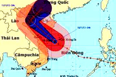 Bão Haiyan quét dọc miền Trung rồi đổ về Đồng bằng Bắc bộ