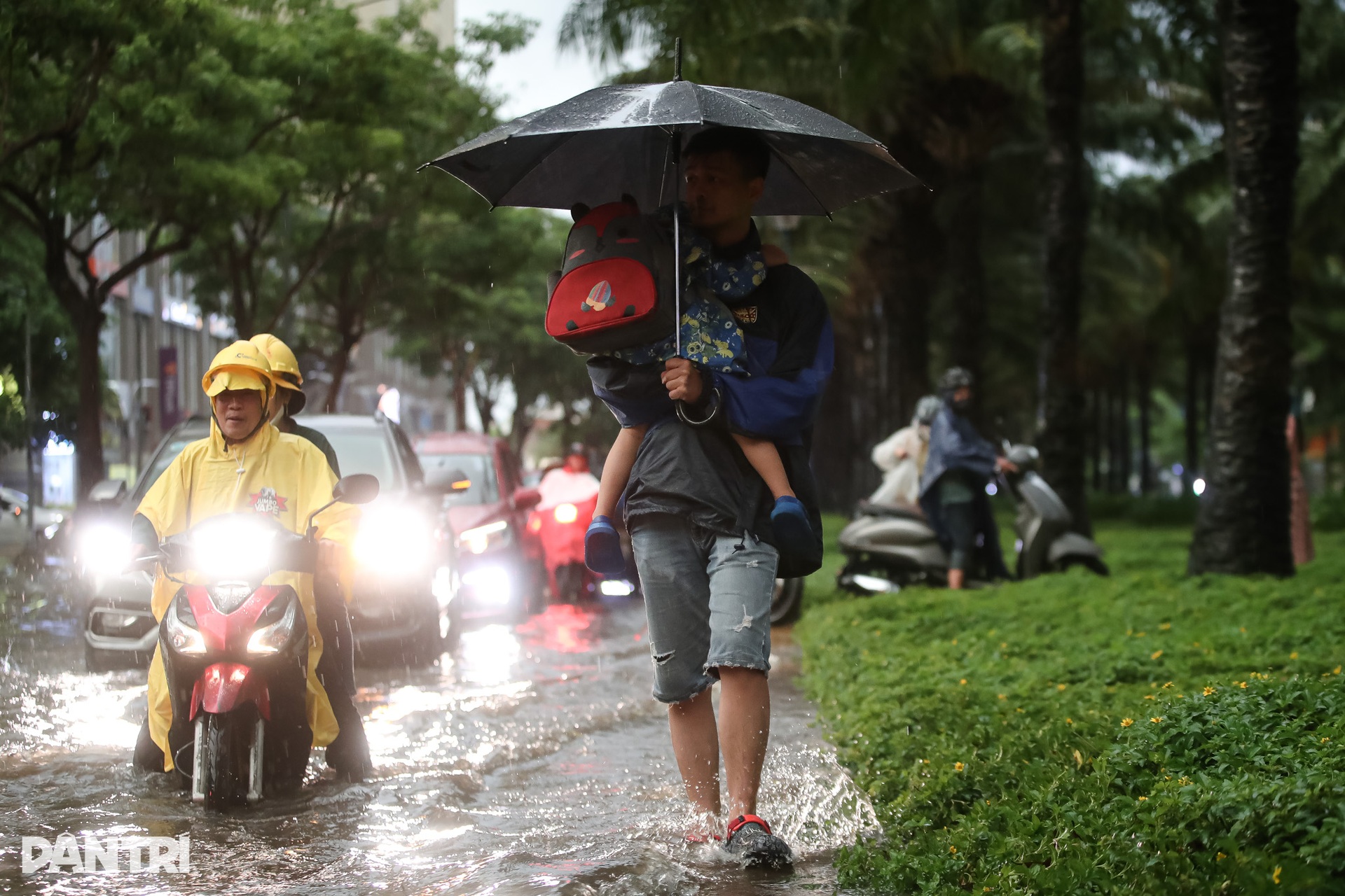 Người dân TPHCM dùng xô tát nước ra khỏi nhà sau cơn mưa lớn - 10