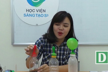 "Độc chiêu" thổi bóng  bay không cần dùng bơm