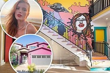 Ngôi nhà "bảy màu" lạ mắt của "sao" gợi cảm Bella Thorne