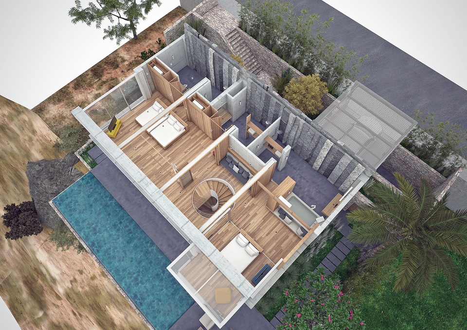 Biệt thự đá độc đáo ở Nha Trang có ban công ẩn hiện tùy thích - 11