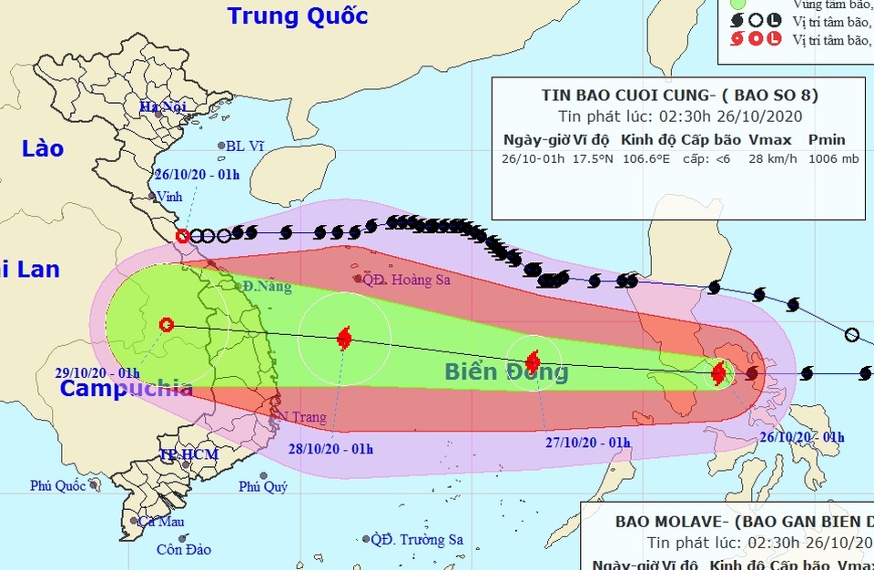 Bão số 8 tan, bão Molave giật cấp 14 sắp vào Biển Đông - 1 Bão số 8 tan, bão Molave giật cấp 14 sắp vào Biển Đông - 1