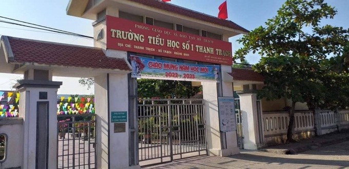 Trường Tiểu học số 1 Thanh Trạch nơi xảy ra vụ tai nạn.