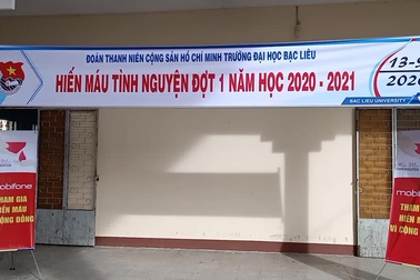 Sinh viên Bạc Liêu hiến máu tình nguyện