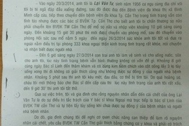 Bộ Y tế yêu cầu báo cáo vụ bệnh nhân tử vong sau khi rút tủy
