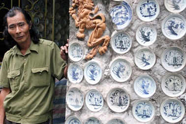 “Đại gia tiền lẻ” xây nhà bằng bát đĩa, đồng xu, khuy áo