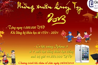 Chương trình khuyến mại đặc biệt mừng Tết Quý Tỵ của Trung tâm Anh ngữ Cleverlearn Việt Nam