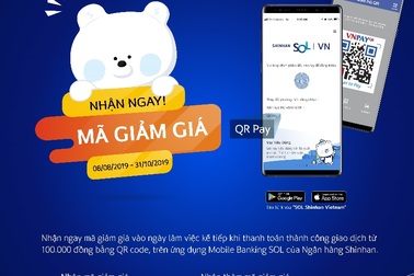 Nhận ngay 100.000 đồng khi thanh toán bằng QR Pay trên ứng dụng của Shinhan Bank