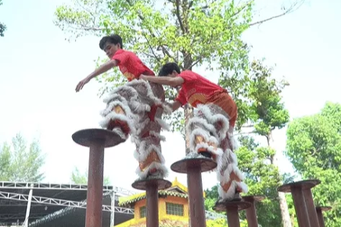 Lân sư rồng ngày đêm khổ luyện đón Tết