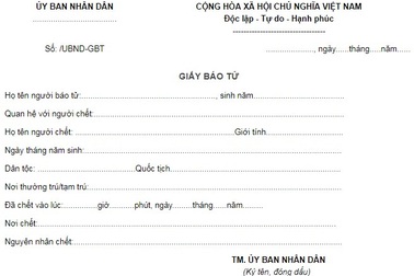 Địa phương lúng túng với thủ tục giấy báo tử