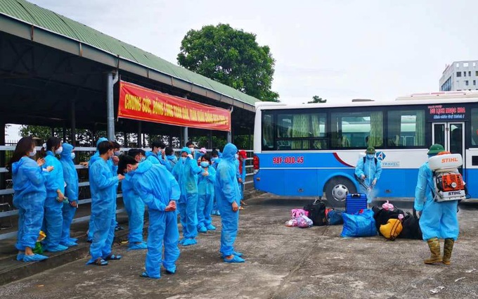 Thanh Hóa đón thêm 641 công dân trở về từ tỉnh Bắc Giang để cách ly phòng chống Covid-19