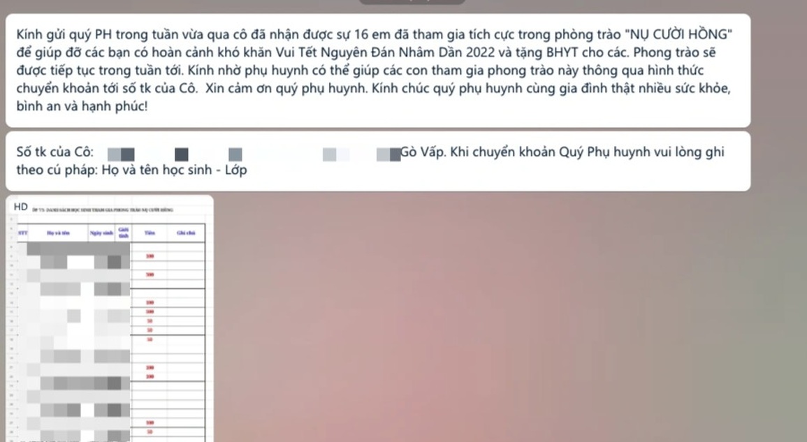 Phụ huynh uất nghẹn khi giáo viên truy tiền Nụ cười hồng hơn cả đòi nợ - 1 Phụ huynh uất nghẹn khi giáo viên truy tiền Nụ cười hồng hơn cả đòi nợ - 1