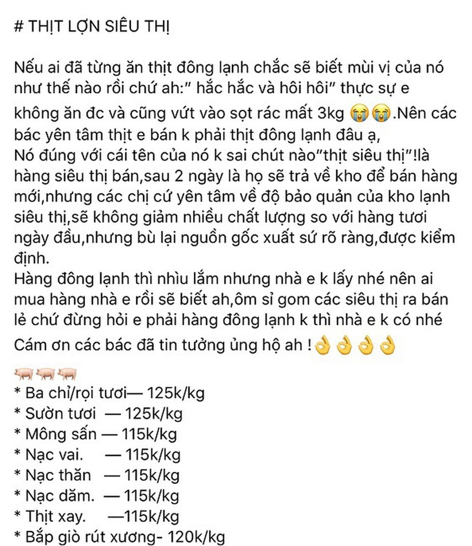 Mù mờ nguồn gốc thịt siêu thị giá siêu rẻ bán trên mạng xã hội - 1 Mù mờ nguồn gốc thịt siêu thị giá siêu rẻ bán trên mạng xã hội - 1
