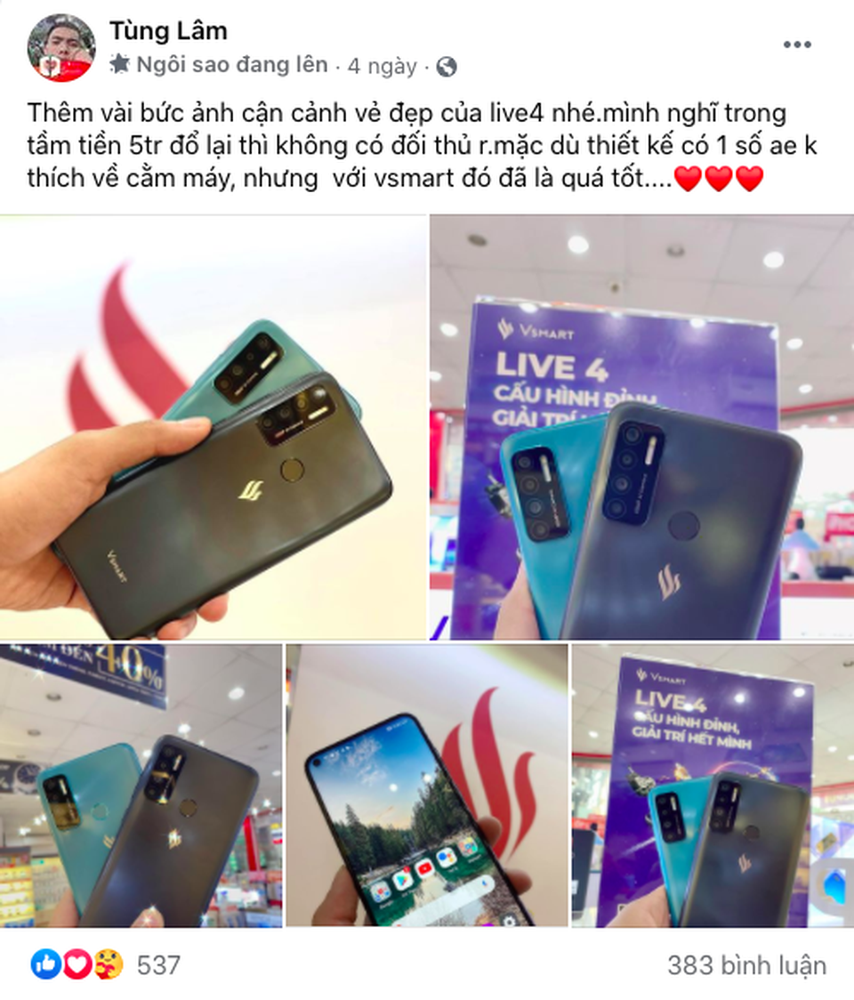 1.000 khách hàng không đợi ưu đãi mở bán đã tậu sớm Vsmart Live 4 - 4 1.000 khách hàng không đợi ưu đãi mở bán đã tậu sớm Vsmart Live 4 - 4