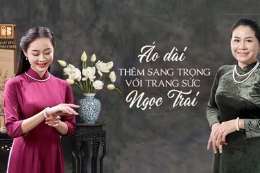 Áo dài thêm sang trọng với trang sức Ngọc trai