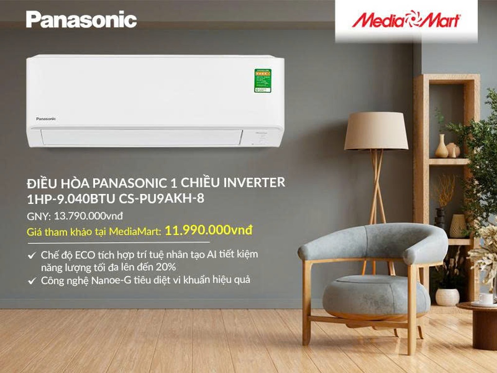 Top 5 điều hòa Panasonic thông minh, tiết kiệm điện cho mùa hè 2025 - 1 Top 5 điều hòa Panasonic thông minh, tiết kiệm điện cho mùa hè 2025 - 1