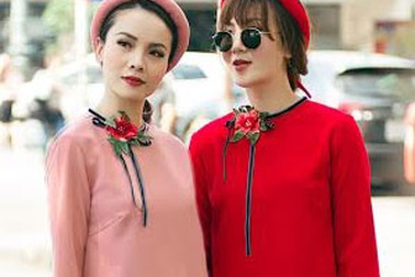 Yến Trang, Yến Nhi diện áo dài cách tân đón xuân