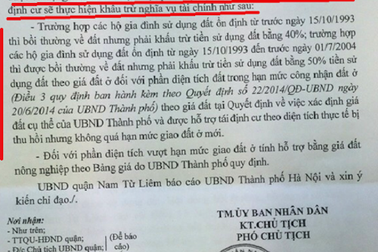 Hà Nội: 17 hộ dân quận Nam Từ Liêm ngóng chờ chính sách bồi thường giải phóng mặt bằng