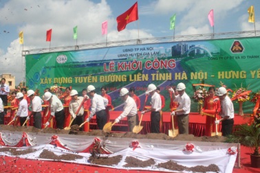 Khởi công xây dựng tuyến đường liên tỉnh Hà Nội - Hưng Yên