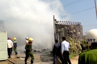 Cháy lớn ở xí nghiệp môi trường đô thị