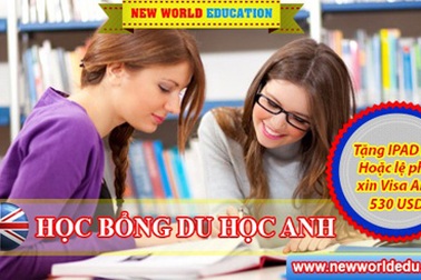 Học bổng 10%-100% du học Anh và tặng 530 USD lệ phí xin Visa Anh