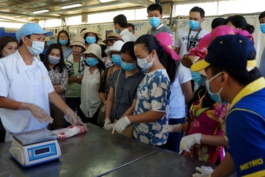 Khách hàng Horeca tham quan trạm trung chuyển cá Metro Cần Thơ