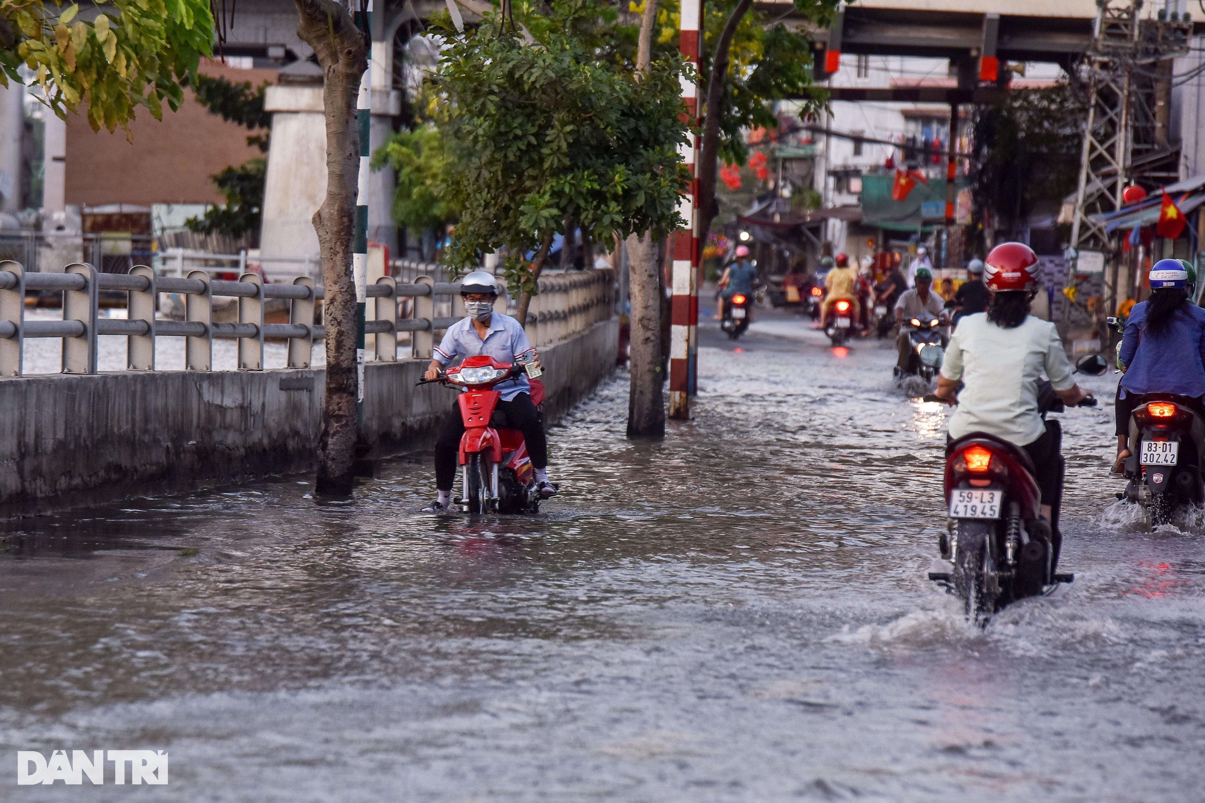 Triều cường dâng cao, người dân TPHCM lội nước đi chơi Tết - 2