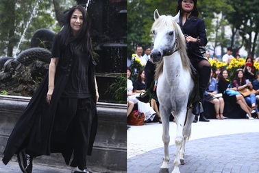 NTK Minh Hạnh đưa ngựa trắng lên sàn diễn Tuần lễ thời trang Việt Nam - Italia