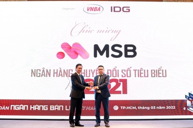 MSB nhận giải thưởng ngân hàng chuyển đổi số tiêu biểu