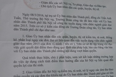 UBND Thành phố Hà Nội vào cuộc giải quyết vụ tuyển dụng viên chức