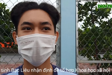 Thí sinh Bạc Liêu nhận định tổ hợp Khoa học xã hội