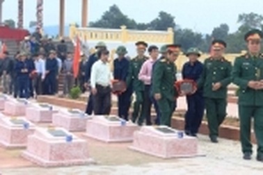 An táng 3 hài cốt liệt sĩ có tên nhưng không rõ quê quán