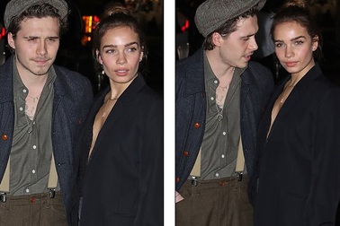 Con trai David Beckham không rời mắt khỏi bạn gái hơn tuổi