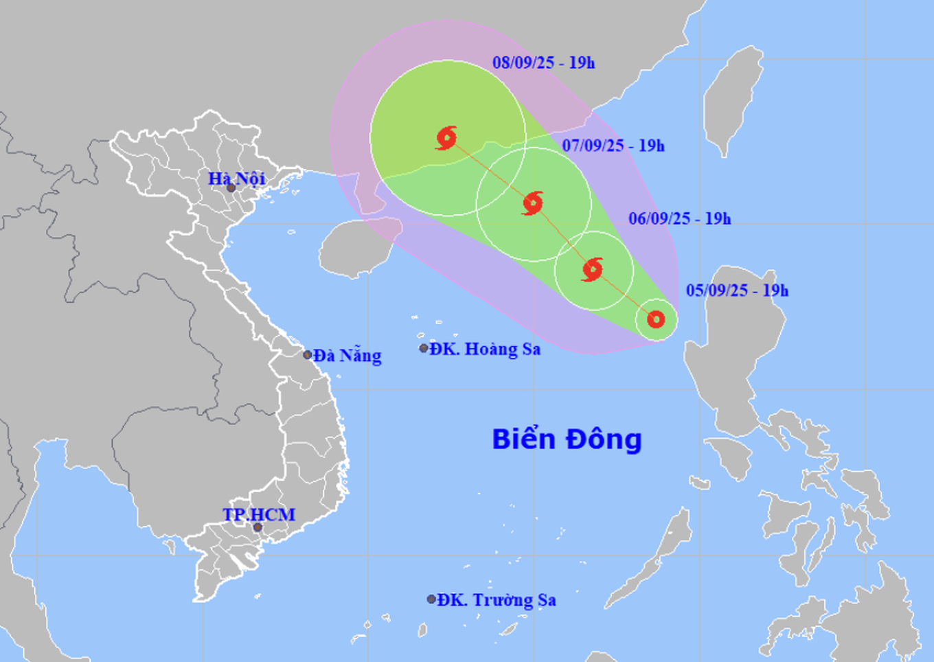 Vùng nguy hiểm trên Biển Đông trong 24 giờ tới - 1