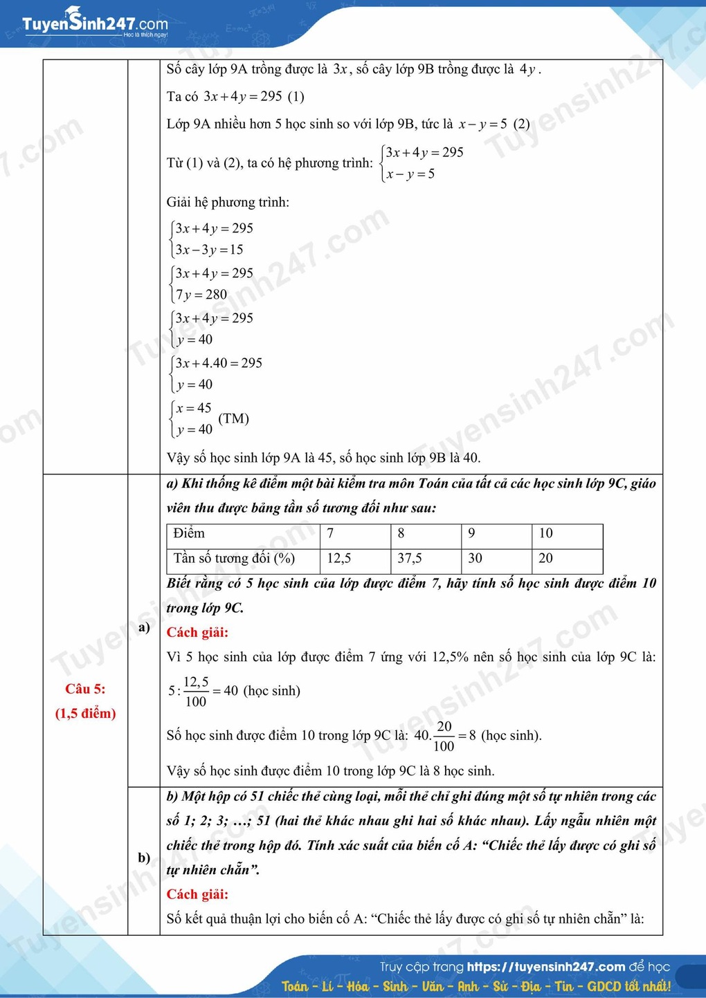 Đề thi, đáp án môn tiếng Anh, toán thi lớp 10 của Thái Nguyên - 10 Đề thi, đáp án môn tiếng Anh, toán thi lớp 10 của Thái Nguyên - 10