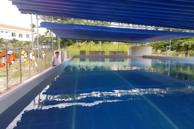 Hồ bơi đầu tiên trong trường học ở Nha Trang dạy bơi dịp hè