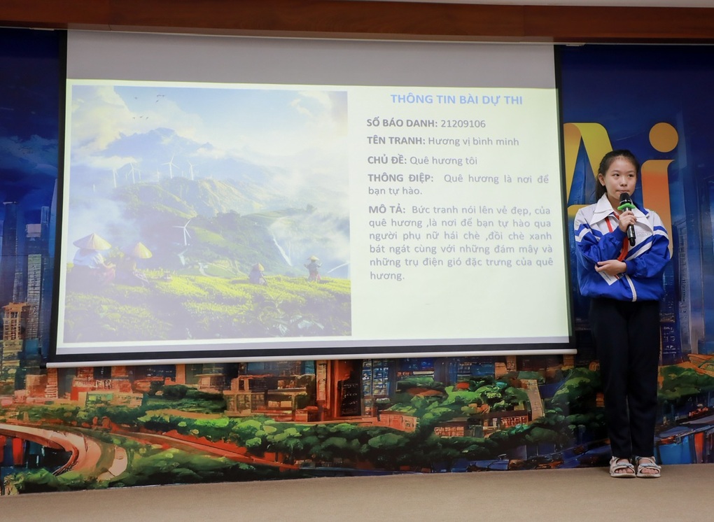 Nữ sinh Lâm Đồng giành giải Nhất duy nhất vẽ tranh cùng AI - 2
