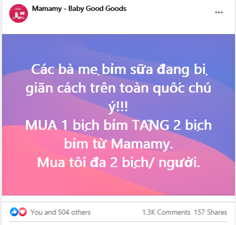 Bỉm Mua một tặng 2 - Mamamy được ủng hộ khủng từ hội mẹ bỉm - 1 Bỉm Mua một tặng 2 - Mamamy được ủng hộ khủng từ hội mẹ bỉm - 1