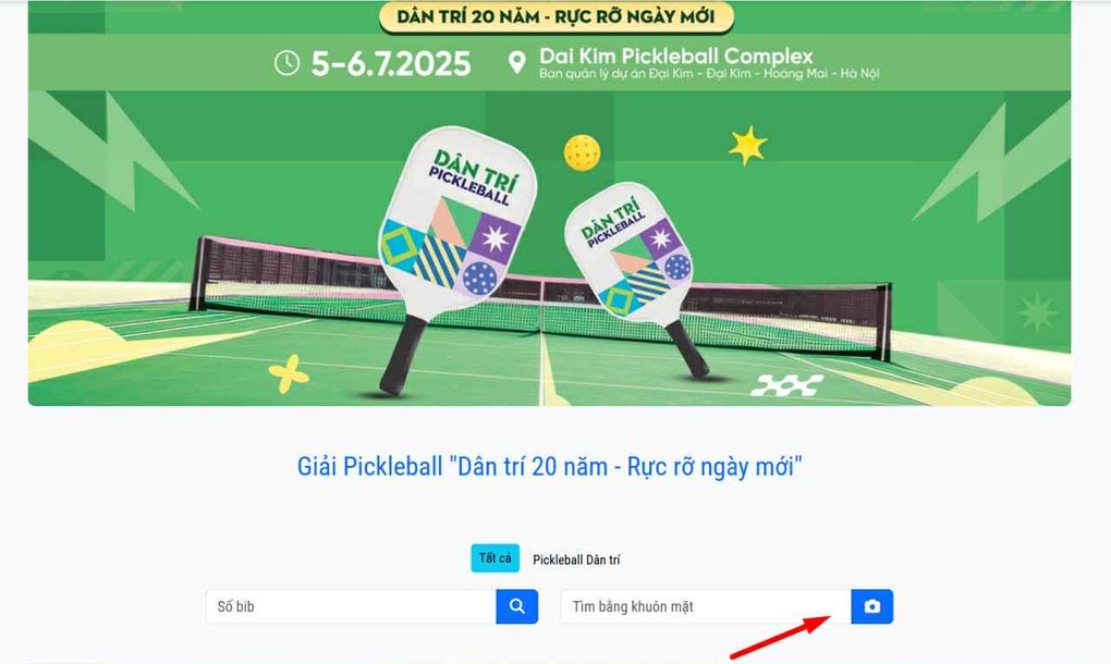 Hướng dẫn cách VĐV tìm ảnh bằng khuôn mặt ở giải pickleball báo Dân trí - 1 Hướng dẫn cách VĐV tìm ảnh bằng khuôn mặt ở giải pickleball báo Dân trí - 1