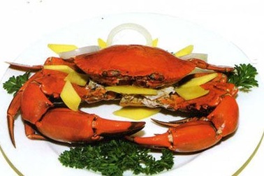 Cua bể hấp gừng