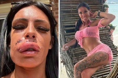 Vuốt ve chó lạ giữa phố, người phụ nữ bị cắn rách mặt, khâu 20 mũi