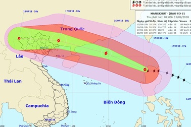 Siêu bão Mangkhut đã vào Biển Đông