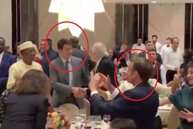 Tổng thống Pháp, Thủ tướng Canada nhảy tưng bừng tại tiệc tối